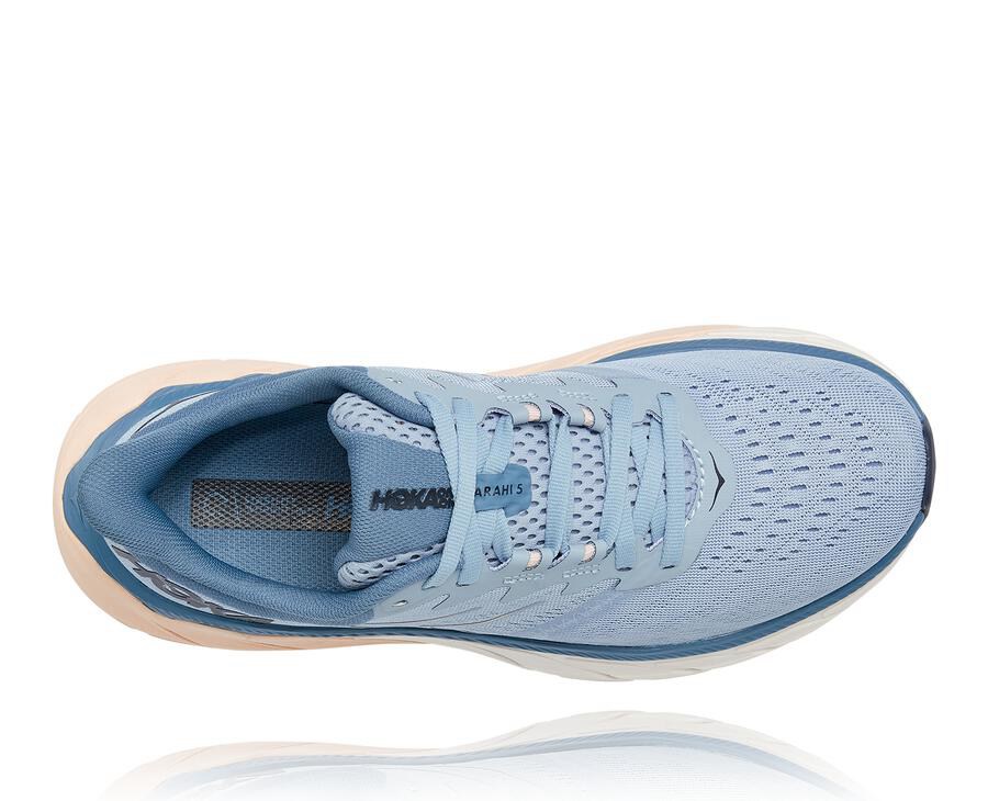 Running Shoes Womens - Hoka One One Arahi 5 - Blue - QRLKMPZ-91